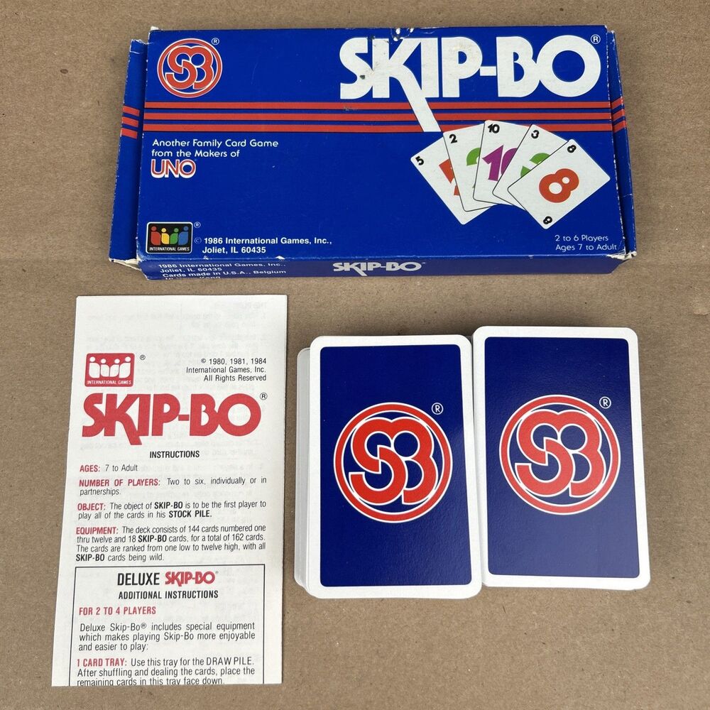 VTG 1980 SKIP-BO Card Game International Games Family Card Game Night